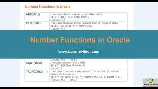 Number Functions in Oracle