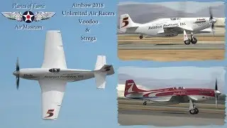 Unlimited air racers 'Voodoo & Strega' flight, Planes of Fame Airshow 2018