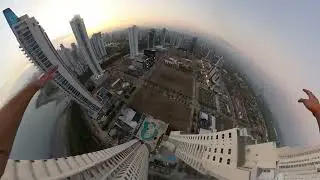 Visuals between Buildings | Sunset City Jump | 4K