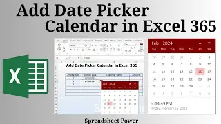 How to Add Date Picker Calendar in Excel 365