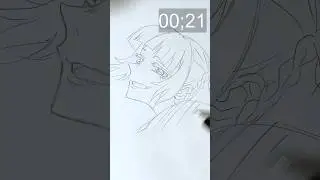 5分で七草ナズナ描いてみた【一発描きチャレンジ】 #よふかしのうた #七草ナズナ