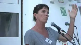 Bunny McDiarmid talks on board the Rainbow Warrior