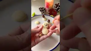 2 ingredient snowman & mushroom #cakedecorating #cutefood #yulelog #snowman #mushroom