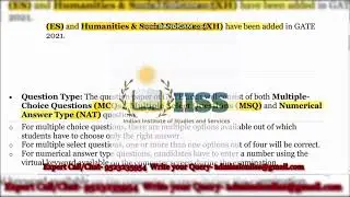 GATE-2021 New Subjects, Syllabus & Exam Patterns