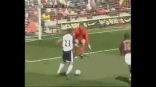 When Michael Carrick almost scored a great goal against Arsenal at Highbury.