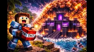 Ultimativer TNT Tsunami VS OP Dorf Base! #minecraft