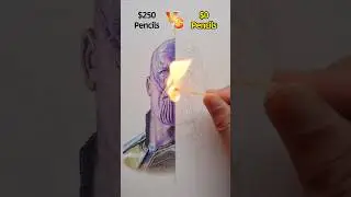 $0 vs $250 Thanos Pencils: Who Wins?🔥✏️ #Avengers #art #drawing #painting