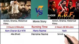 KGF Chapter 2 vs RRR Movie Comparison 2022    Kgf Chapter 2 Movie Box Office