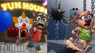 The Carnival of Terror Obby Vs The Castle Fortress | Talking Tom vs Talking Ben , Who is the best?