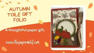 Autumn Toile Gift Folio | Pockets, Notepad & Ribbon Closure