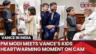 PM Modi Shares Heartwarming Moment With US Vice President JD Vance's Kids On Cam In Delhi | Watch