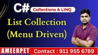 C# .Net | List  Collection | Menu Driven List Operations | .Net Training in Ameerpet