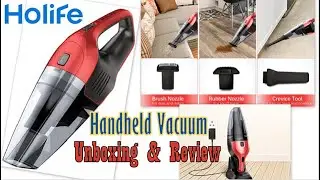 Holife Handheld Vacuum, Cordless Portable Car HandHeld Vacuum Cleaner Unboxing & Review