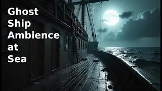 Ghost Ship Ambience at Sea | Ocean Waves, Haunting Night Sounds, Creaking Wood & Ghostly Music Box