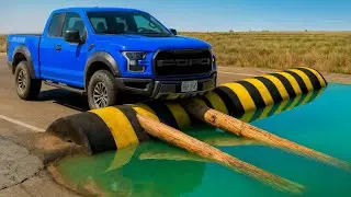 Cars vs Collapse LOG Bridge #1 - BeamNG drive Ultra Realistic Test Challenge in 4K!