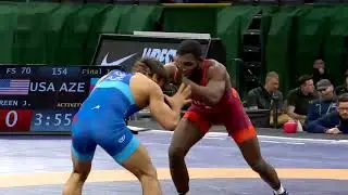 GOLD FS - 70 kg: J. GREEN (USA) v. J. AZIMOV (AZE)
