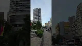 Victoria Mall, Xiqu Centre and ICC view in Canton Road, Tsim Sha Tsui, Hong Kong