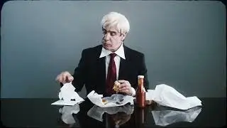 Till lindemann eating a plant-based burger
