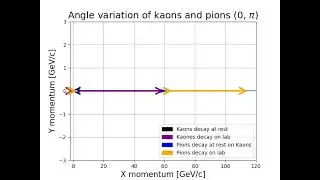 Simulation Kaon and pion decay with variant angles