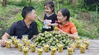 Family Joy Making Pickled Green Toad Fruit with Chili & Sugar to Sell at the Market | Ly Phuc An