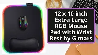 12 x 10 inch Extra Large RGB Mouse Pad with Wrist Rest by Gimars