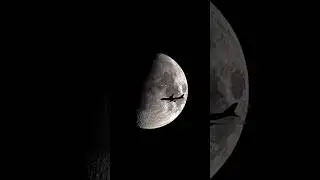 plane through the moon✈️🌛#sky #moon #telescop #seestar #astronomy #fypシ