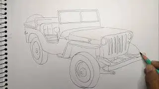 How to draw a jeep ✏️ Pencil drawing