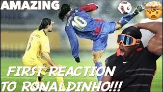 Basketball Fan American Reacts to Ronaldinho⚽️ Highlights | BaffourHD