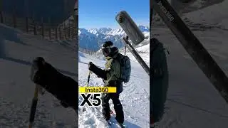 The Back-pack mount for skiing with Insta360 X5! #skiing  #insta360x5