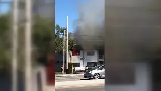 Fire erupts at 2-story office building in Hollywood