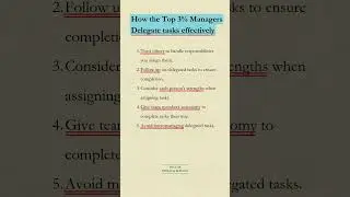 Hacks of Top 3% Managers delegate tasks effectively #motivation #growth #mindset