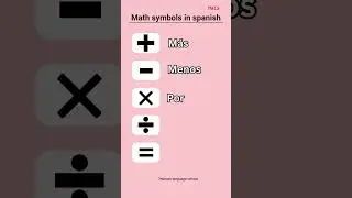 Basic Spanish Vocabulary: Math Symbols