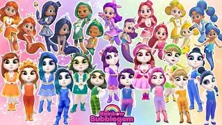 🌈 My Talking Angela ➕ Rainbow Bubblegum 💗 // Purple Star 💜 VS Yellow Gold 💛 VS Green Leaf💚// Cosplay