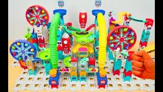 Marble Run Race LEGO Combination | Vtech Marble Rush ASMR | HABA Slope | POP Tube Combination