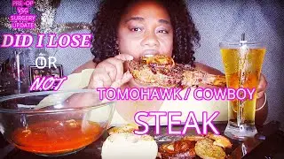 *VSG UPDATE*  TOMOHAWK STEAK / COWBOY STEAK|| SOCIAL EATING | EATING SHOW