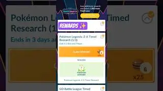 Pokemon Legends: Z-A Timed Research Rewards#pokemongo #timedresearch #pokemongoshorts