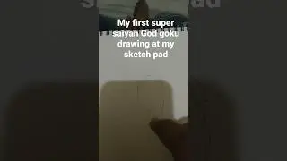 my first super Saiyan god goku drawing at my sketch pad