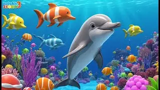 Dolphin at the Candy Reef 🍬🏝, 3D Animated Nursery Rhyme, Fun Learning Song for Kids