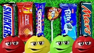 ASMR Most Popular Candys / some lots of colorful rainbow lollipop candy / unpacking chocolate eat