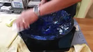 Coldworking fused glass vessel sink