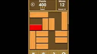 Unblock Me Expert 400 best solution (34 moves)