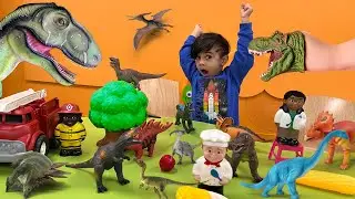 Dinosaur toys for kids | pretend play with dinosaur toys| Jurassic World Dinosaur | dinosaur cartoon