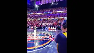 Can&rsquo;t believe she did this during the national anthem! 😅 #Wnba #nationalanthem #fever