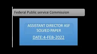 MOD AD Paper 04 12 2022 | Today MOD Paper | MOD Assistant Director Paper | MOD Past Paper
