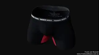 DESIGN SCHOOL: Bamboo Trunks Black w/Red Sliders + airflow by Frank and Beans Underwear Australia