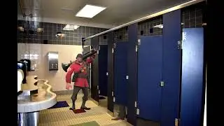 Sniper has a panic attack in the school bathroom and Solider trys to comfort him (15.ai)
