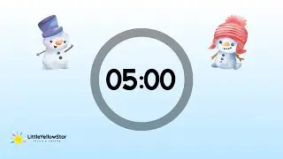 Cute Snowman &ndash; 5 Minutes Countdown Timer With Instrumental Music | Peaceful Classroom Timer