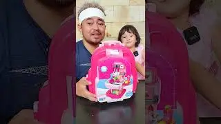 Papa dan baby buka tas sekolah jadi mainan masak masakan 😮😍🥰