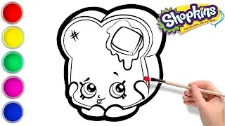 Painting and Coloring Toastie Bread Shopkin: Fun Art Activity for Kids