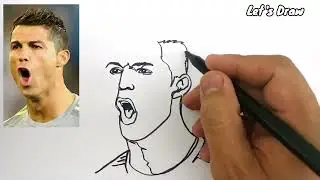 ONE LINE DRAW CRISTIANO RONALDO /CR7 football player from portugal , How to draw ronaldo